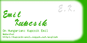 emil kupcsik business card